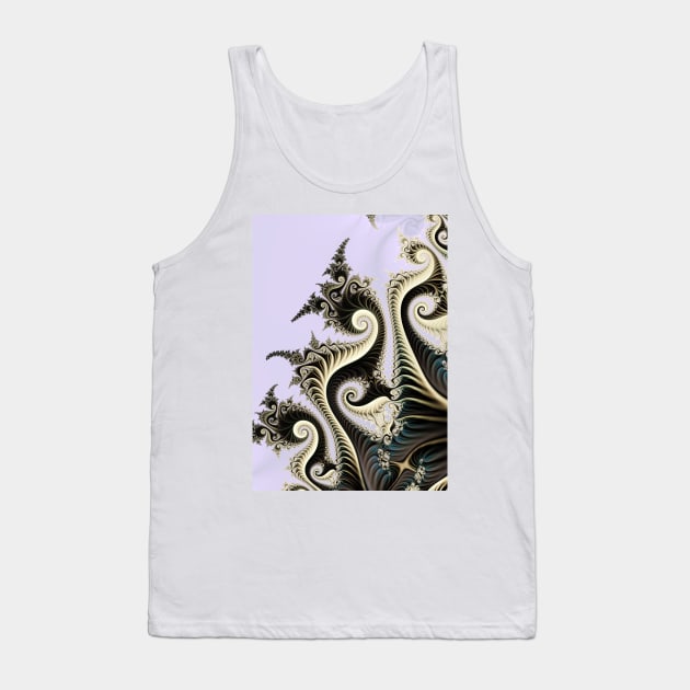 Black and White Curly Spirals Abstract Pattern Tank Top by pinkal